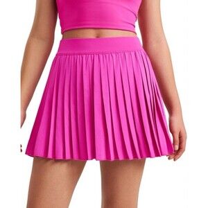 NWT CRZ YOGA Girl's XXL Feathery-Fit Soft Pleated Skirt Pink Hibiscus Purple